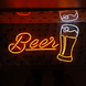 Яскрава світлова таблиця Beer від Dvorik Led на прозорому акрилі.