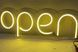 Неон OPEN жовто-лимонний на акрилі