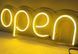 Неонова LED вивіска OPEN лимонна 250&times;700 мм