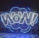 Яскравий LED неон напис "Wow" для оформлення фотозон та магазинів.