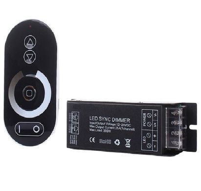 Диммер для LED ленты 12V/24V 25A с сенсорным радиопультом 433MHz