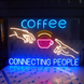 Неоновая светодиодная вывеска Coffee Connecting People 600х900 мм | Dvorik Led