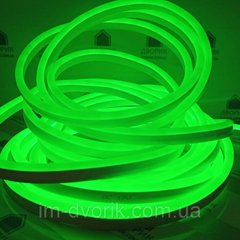Світлодіодний неон Led Neon зелений 120led/m smd2835 12V 12W/m IP65 8*16mm герметичний