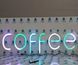 Розумна неонова світлодіодна вивіска Coffee RGB Smart 220х800 мм з керуванням зі смартфона.