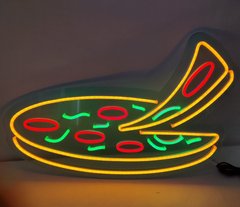 Неонова вивіска "Піцца" 500х340 мм різнобарвна з блоком живлення