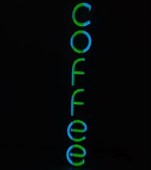 Вывеска Coffee RGB вертикальная неоновая 650х100мм с пультом и блоком питания