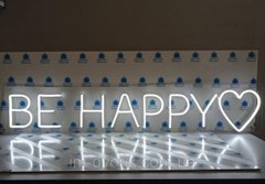 Неонова світлодіодна вивіска Be Happy (Будь щасливий) 100х18 см