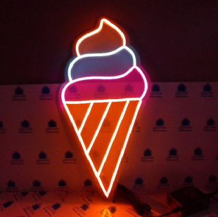 LED неонова реклама для точок продажу морозива та десертів.