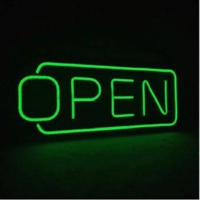 Неонова LED вивіска OPEN зелена 200&times;485 мм