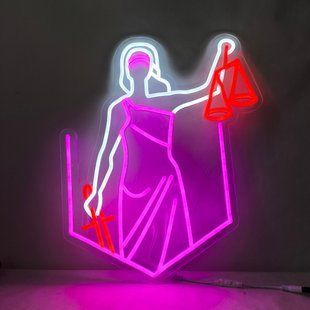 Неоновая LED Вывеска "Фемида" 420x500 мм - Для юристов Киев | Dvorik Киев