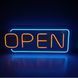 Неонова LED вивіска OPEN 200&times;485 мм жовта