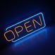 Рекламна LED вивіска OPEN жовта